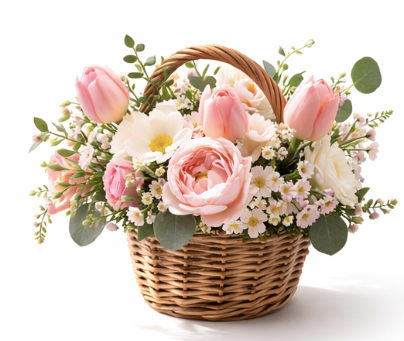 Blushing Daisy Basket